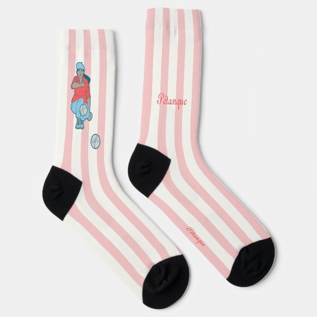 Chaussette Pétanque, joueuse de boules en rouge (Droite)