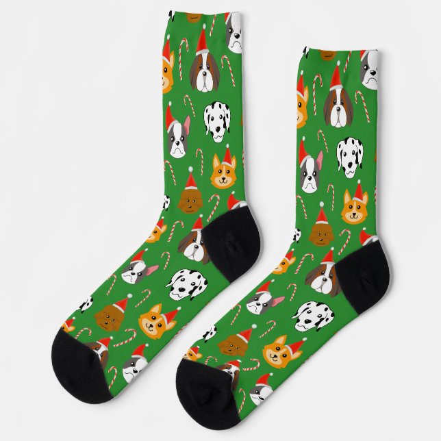 Chaussette Petit Chien Motif de Noël (Gauche)