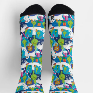 Chaussette Petit Grinch   Joyeux Grinchmas Motif coloré