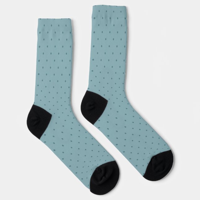 Chaussette Petit Motif Pois bleu-vert (Droite)