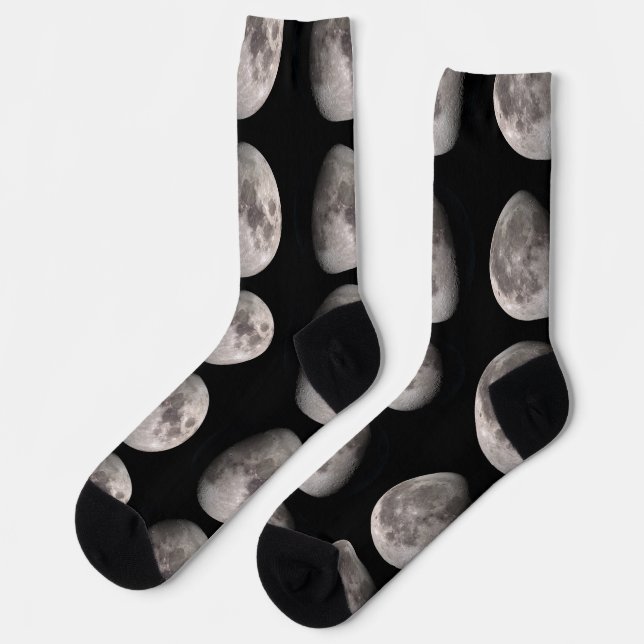 Chaussette Phase de lune gibbeuse décroissante images NASA (Gauche)