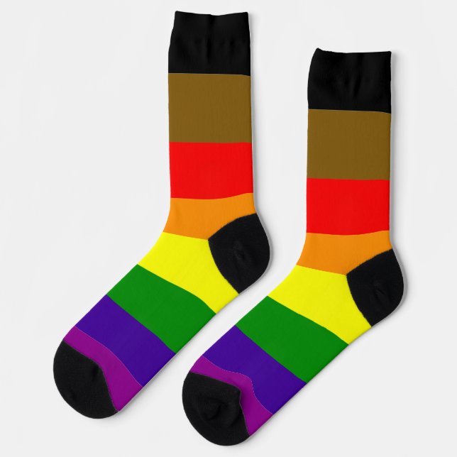 Chaussette Philadelphie Pride Arc-en-ciel strié LGBT (Gauche)
