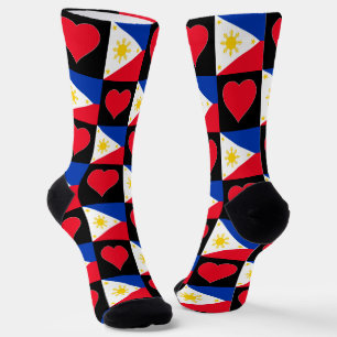 Chaussette Philippines Fun Motif du coeur du drapeau Fierté p