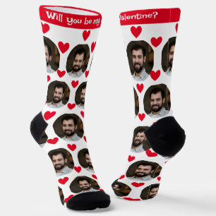 Chaussette Photo Boyfriend pour Girlfriend Heart Valentine