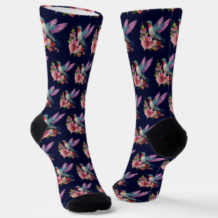 Chaussette Photo Cuisine marine bleu violet colibri