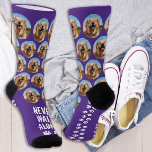 Chaussette Photo de chien personnalisé Ne marche jamais seul