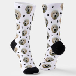 Chaussette Photo de chien personnalisée avec empreinte de pat