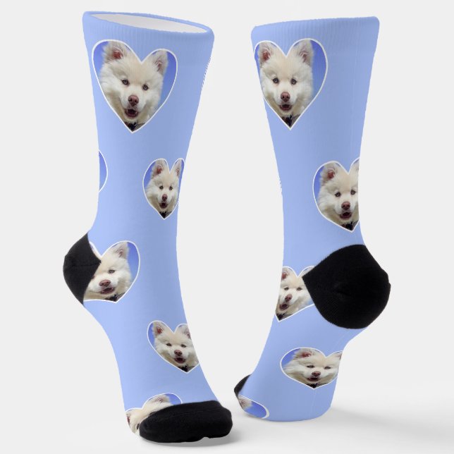 Chaussette Photo de chien personnalisée sur chaussettes équip (Angulaire)