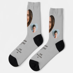 Chaussette Photo de famille Nom d'amour au cœur Chaussettes