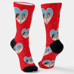 Chaussette Photo de famille personnalisée sur chaussettes rou