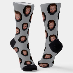 Chaussette Photo de visage drôle personnalisé