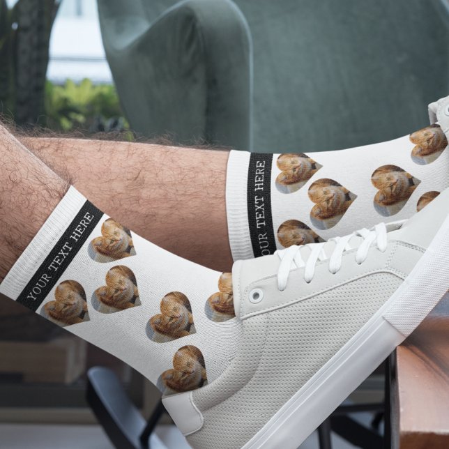 Chaussette Photo Heart Pet Cat Dog Family Personalized  (Créateur téléchargé)