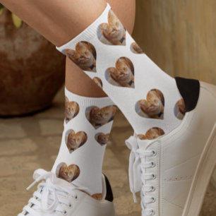 Chaussette Photo Heart Pet Chat Chien Famille