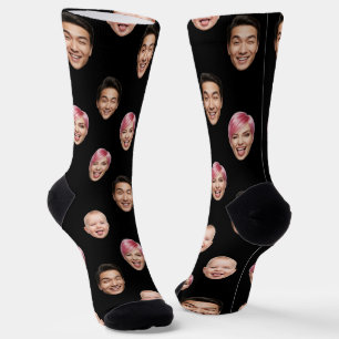 Chaussette Photo personnalisée 3 faces - Drôle cadeau personn