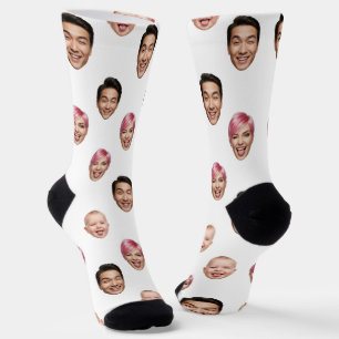 Chaussette Photo personnalisée 3 faces - Drôle cadeau personn