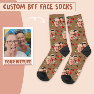 Chaussette Photo personnalisée des meilleurs amis - Face sur 