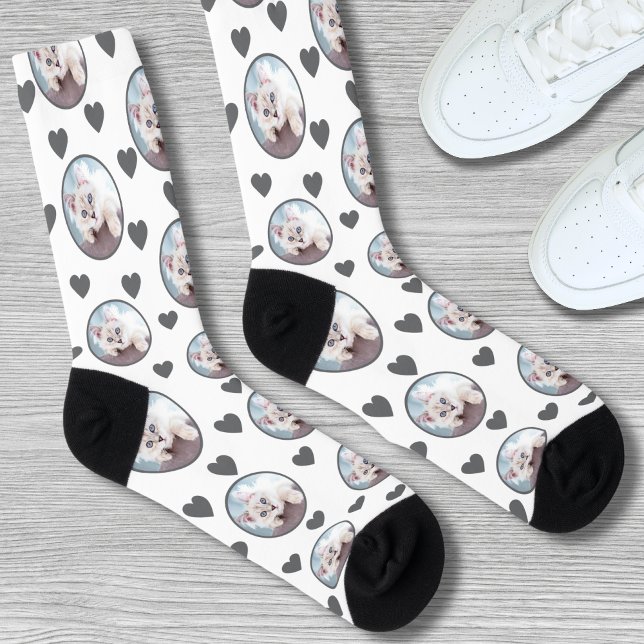 Chaussette Photo pour animal de compagnie personnalisée (Custom Cat Pet Photo Socks)