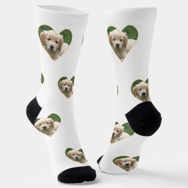 Chaussette Photo sur mesure de Chien de Chien sur Chaussettes (Angulaire)