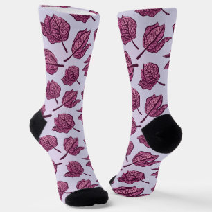 Chaussette Physalis rose Fleur Motif Pastel Botanique