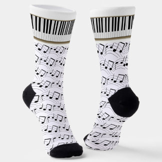 Chaussette Piano Keyboard And Musical Notes