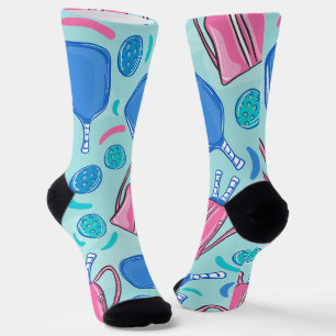 Chaussette Pickleball Paddles et Balls Blue