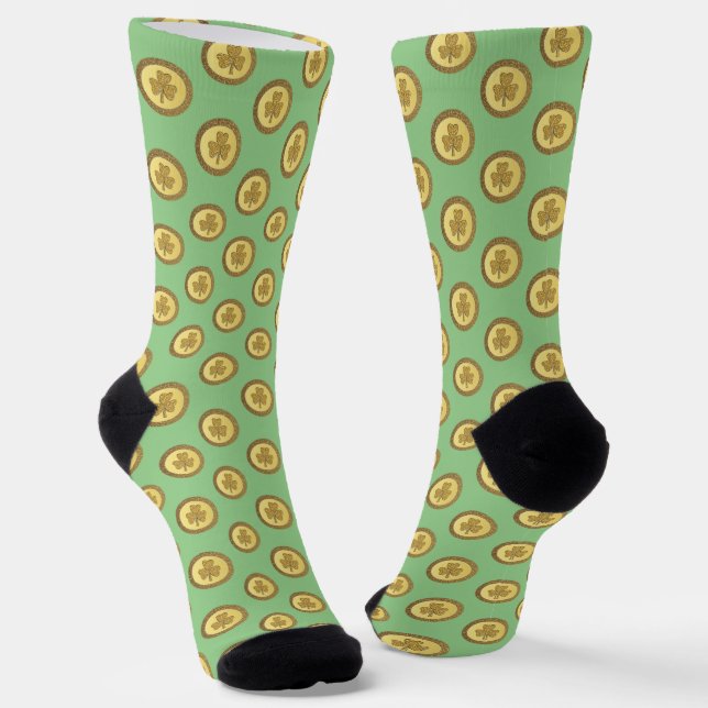 Chaussette Pièce d'or Shamrock irlandaise Lucky Patterned (Angulaire)