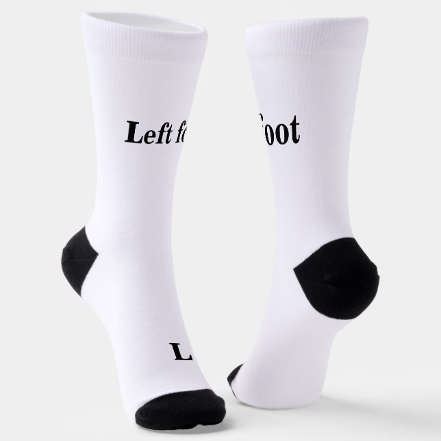 Chaussette Pied gauche pied droit blanc noir  (Angulaire)