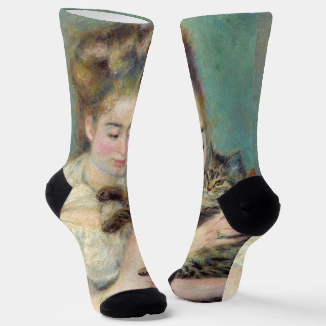 Chaussette Pierre-Auguste Renoir - Femme avec chat (Angulaire)