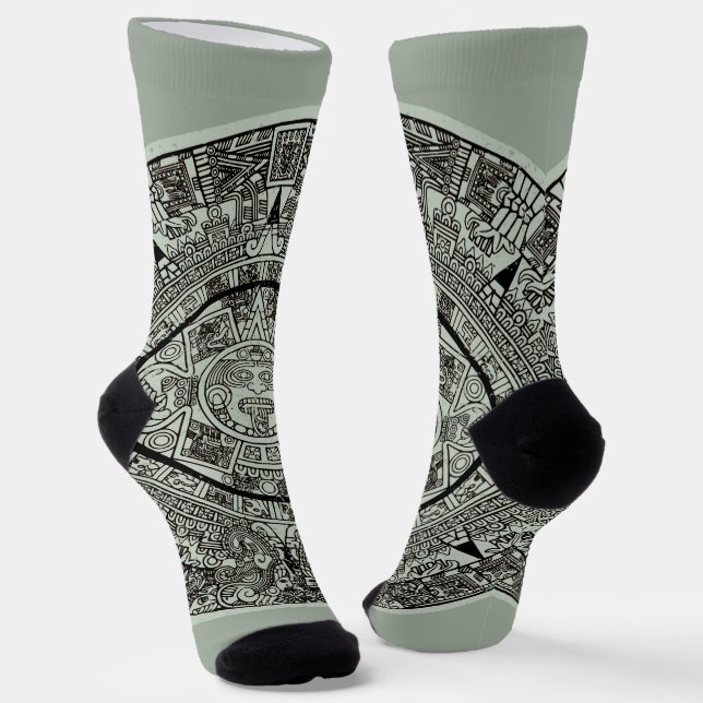 Chaussette Pierre de soleil aztèque mexicaine Calendrier maya (Angulaire)