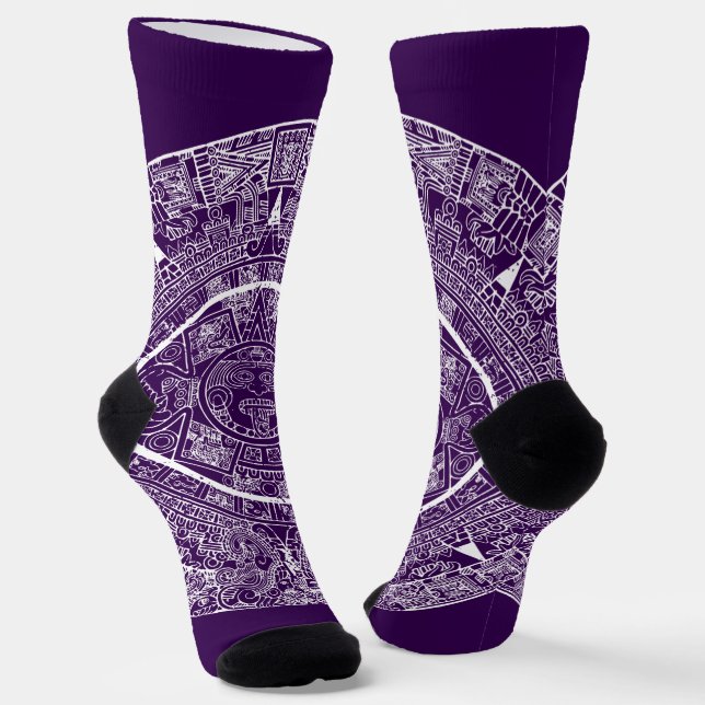 Chaussette Pierre du Soleil Aztèque Mexicaine Calendrier Maya (Angulaire)