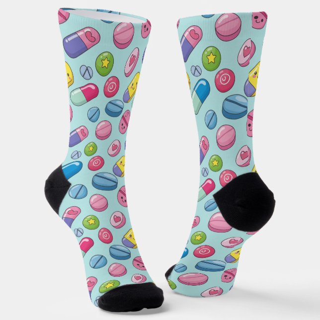 Chaussette Pilules souriantes amusantes CPhT Chaussettes de p (Angulaire)