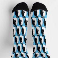 Pingouin Motif Cute minimaliste Bleu Blanc Noir