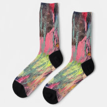 Pink Forest Socks