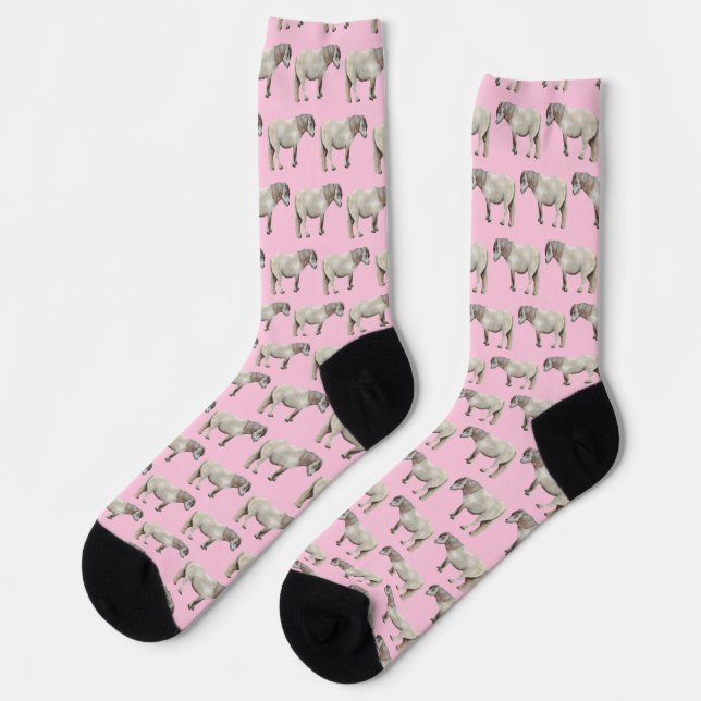 Chaussette Pink horse socks (Gauche)
