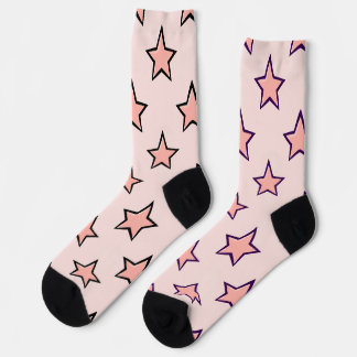 Chaussette Pink Pastel Stars Design Motif
