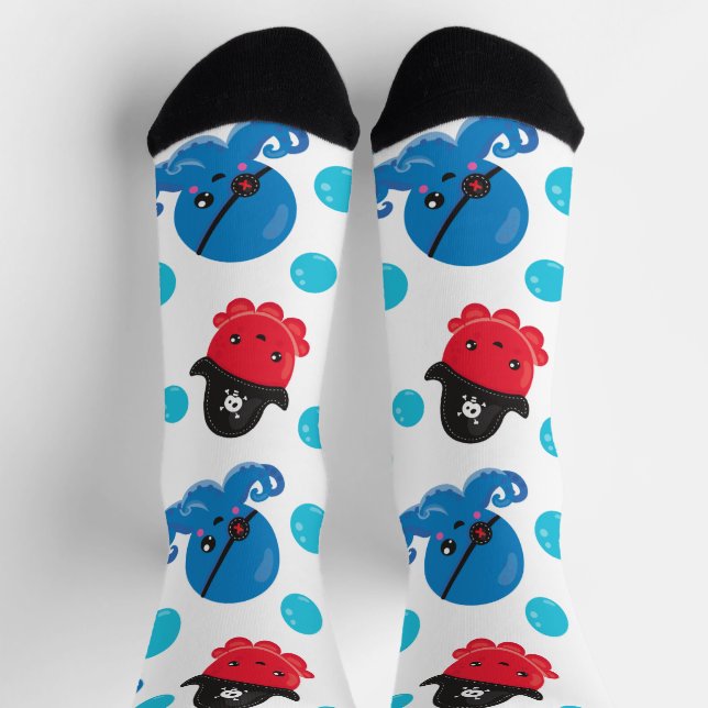 Chaussette Pirate Octopus, Motif de pieuvre, Animaux de mer (Haut)