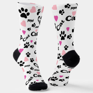 Chaussette Pistes de chat, sentier, chat, animaux