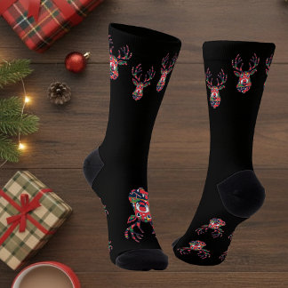Chaussette Pixel Reindeer Ugly Sweater Christmas Socks