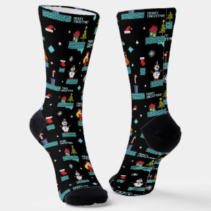 Chaussette Pixellit Joyeux Motif de Noël - Design rétro