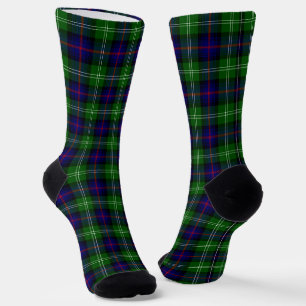 Chaussette plaid bleu vert de tartan du sud
