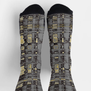 Chaussette Plaid gris et beige contemporain