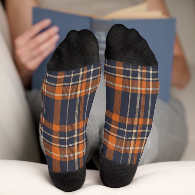 Chaussette Plaid rustique Noël/hiver (Fond)