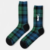 Plaid rustique vert bleu bois de cerf Campbell Tar