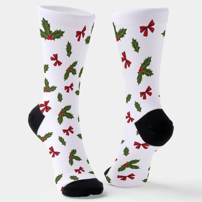 Chaussette Plante Holly Commun Et Motif Red Bows (Angulaire)