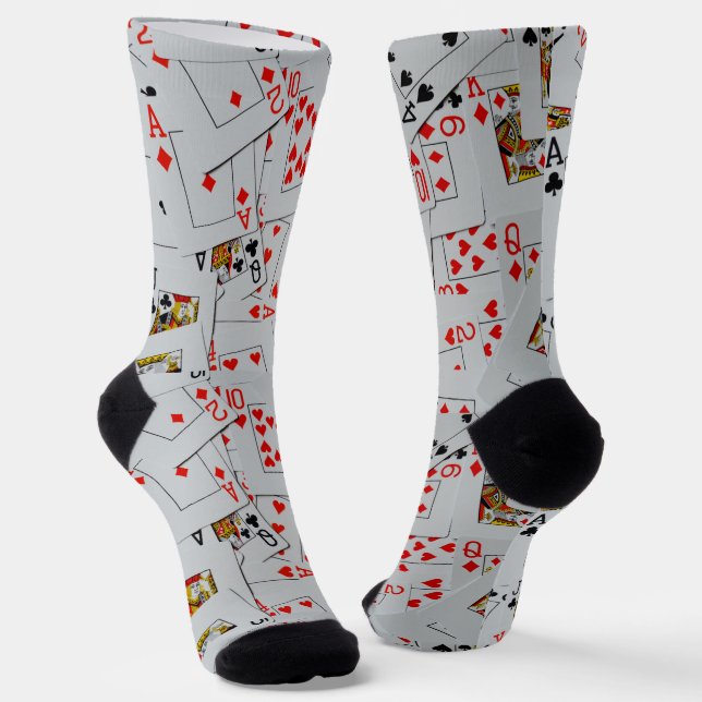 Chaussette Plateau De Cartes De Jeu Éparpillées, Chaussettes  (Angulaire)