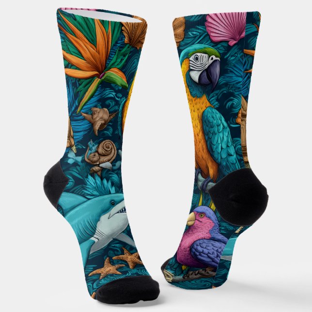 Chaussette Playful Summer Animals Crew Socks Gift (Angulaire)
