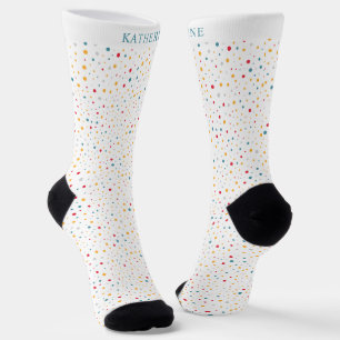 Chaussette Point blanc personnalisable multicolore pois