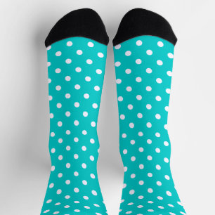 Chaussette Point Polka turquoise