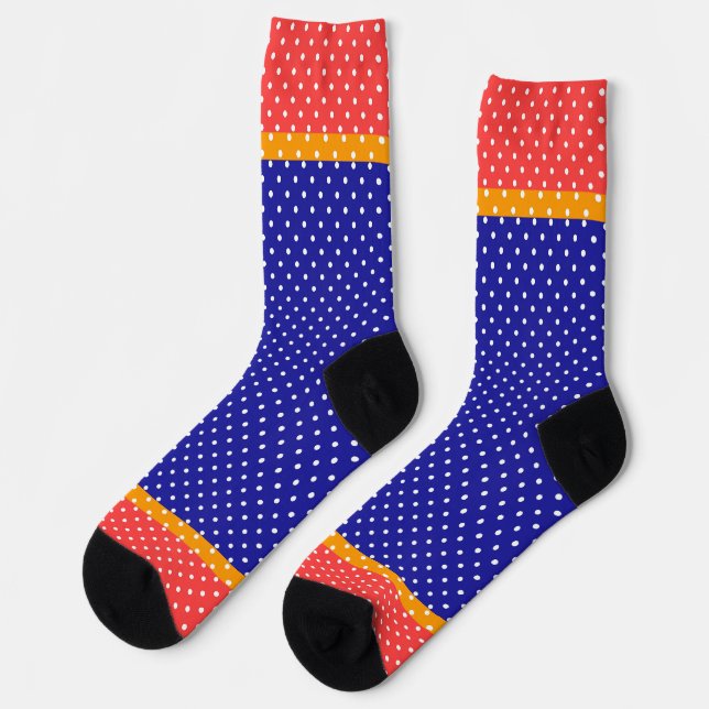 Chaussette Pointe bleu jaune rouge (Gauche)
