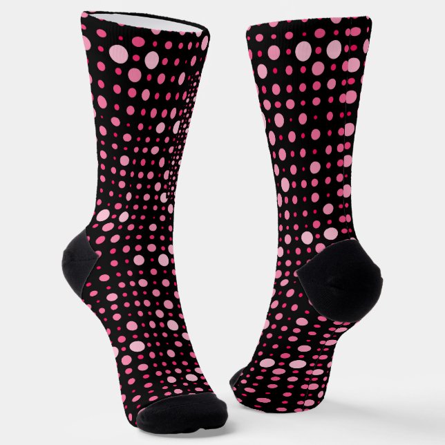 Chaussette Pointe Polka moderne 01.BG noir rose (Angulaire)